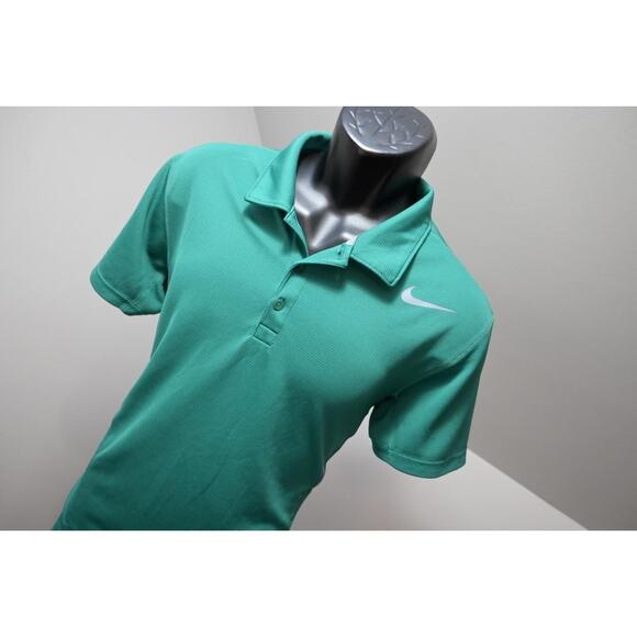 Nike Court Tennis Polo Dri Fit Performance Green Short Sleeve Golf Mens Medium - Picture 4 of 9